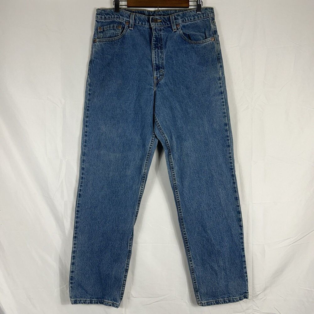 Vintage Levis 550 Jeans‎ 36 x 32 Stonewash Relaxed Fit Blue Red Tab Denim 1998